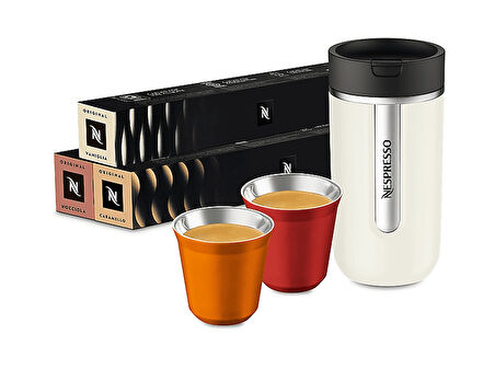 NESPRESSO F541 Kahve Köşesi Seti, Süt Çözümlü Espresso Kahve Makinesi Beyaz