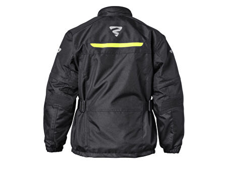 GEAR Korumalı Çocuk Motosiklet Montu Siyah  Neon Sarı - Su ve Rüzgar Geçirmez