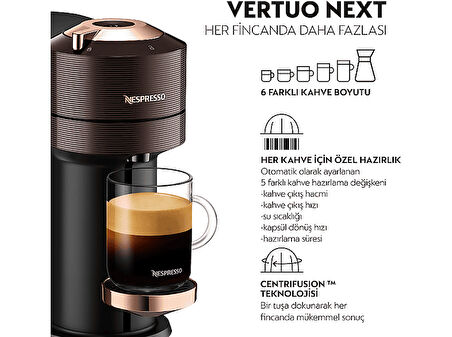 NESPRESSO Vertuo Next Premium Kapsüllü Kahve Makinesi Kahverengi