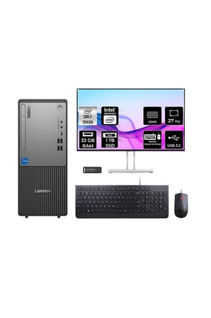 ThinkCentre Neo 50T G5 i7 13700 32GB 1TB SSD FDOS Masaüstü Bilgisayar + 27" Monitör
