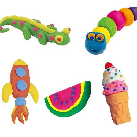 Oyun Hamuru 12 Renk Merdane Şekiller Set Play Doh Oyun Hamuru Seti 12 Renk Merdane ve Şekiller