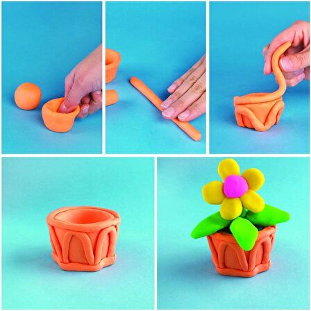 Oyun Hamuru 12 Renk Merdane Şekiller Set Play Doh Oyun Hamuru Seti 12 Renk Merdane ve Şekiller