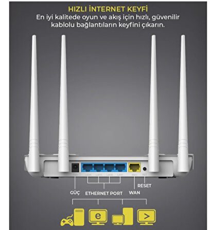 TR-Link TR-4000 300 Mbps 4 Port 4x5dBi Anten Kablosuz Menzil Genişletici Access Point Router