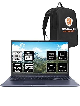 ASUS Vivobook 15 X1502ZA i3 1215U 12GB RAM 512GB SSD 15.6'' FHD FDOS EJ1645 & PER4 ÇANTA