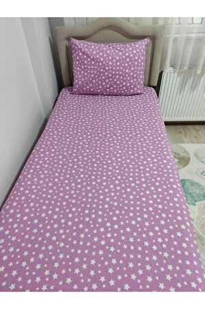 Tek Kişilik Ara Beden Lastikli Çarşaf Takımı 120x200 Yıldız Desen