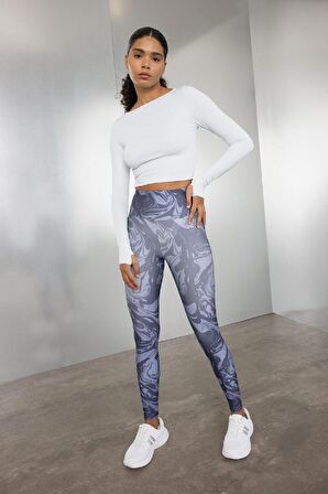 DeFactoFit Desenli Beli Saran Sporcu Tayt C9380AX24AUIN236