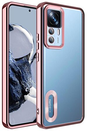Xiaomi Mi 12T Kılıf Köşeleri Renkli Şeffaf Kamera Korumalı Silikon Luxury Kapak