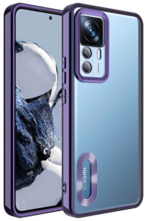 Xiaomi Mi 12T Kılıf Köşeleri Renkli Şeffaf Kamera Korumalı Silikon Luxury Kapak