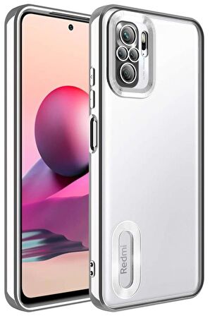 Xiaomi Redmi Note 10 Kılıf Köşeleri Renkli Şeffaf Kamera Korumalı Silikon Luxury Kapak
