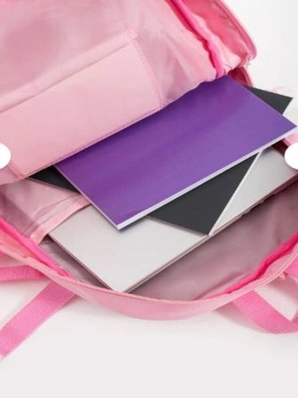 Trg Pembe Renk Kawaii Kore Tarzı Ayıcıklı Aksesuarlı Çok Bölmeli Çocuk Okul Çantası