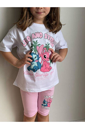 Karakter Baskılı T-shirt Ve Taytlı Alt Üst Kız Çocuk Takım (3-8 YAŞ)