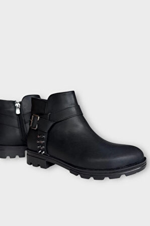 Kadın Tarz Toka Detaylı Günlük Klasik Bot SİYAH - SİYAH