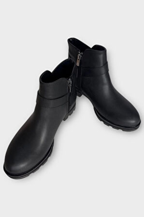 Kadın Tarz Toka Detaylı Günlük Klasik Bot SİYAH - SİYAH