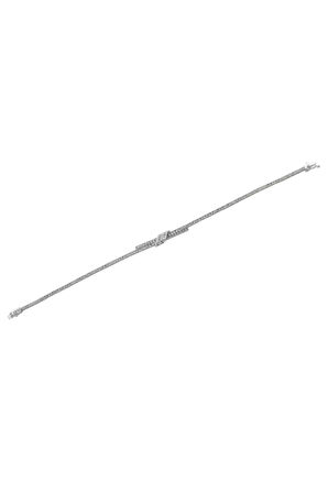 Nida Zirkon Taşlı Su Yolu Kadın Gümüş Bileklik