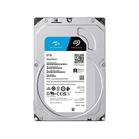 SEAGATE 8TB SKYHAWK ST8000VX010 256MB 5900RPM SATA-3 GÜVENLİK DİSKİ