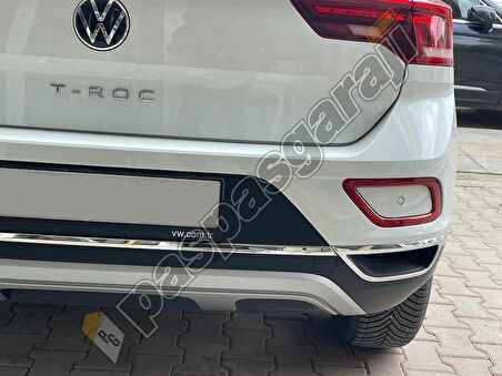 S-Dizayn VW T-Roc Makyajlı Krom Egzoz Görünümü Difüzör 3 Prç. 2021 Üzeri