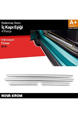 VW T-Cross Krom İç Kapı Eşiği 4 Prç. 2019 Üzeri