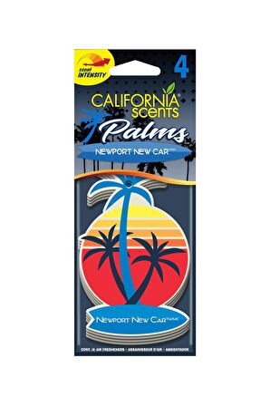 California Scents Palms "Newport New Car" Asma Koku 4'lü Set