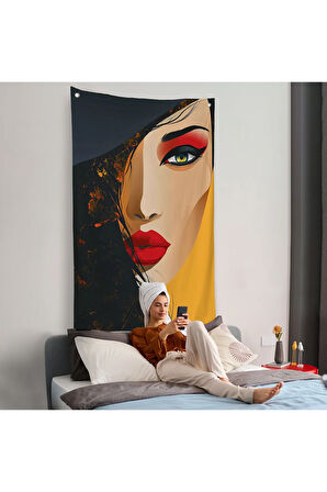 Güzel Soyut Kadın Duvar Örtüsü-7638