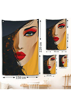 Güzel Soyut Kadın Duvar Örtüsü-7638