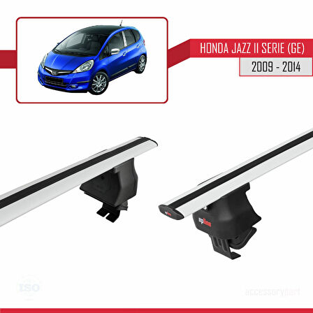 Honda Jazz 2 (GE) 2009-2014 Arası ile Uyumlu ACE-4 Ara Atkı Tavan Barı Gri 2 Adet