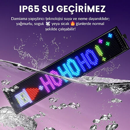 Programlanabilir LED İşaretler | İç Mekan için Mesaj Kaydırma LED Ekran | Esnek LED Reklam İşareti | Bluetooth APP | Özel Editör Animasyonları 60CM