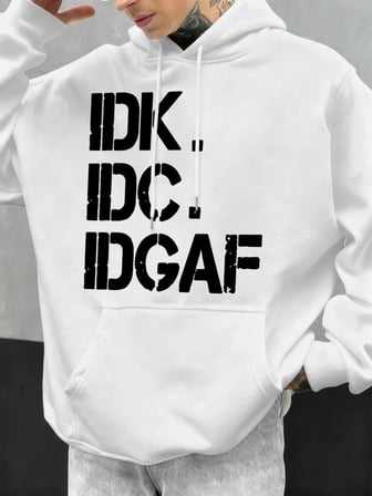 Umurumda Değil Komik Baskılı Kapüşonlu Üstler Erkek Günlük Giyim Moda Y2K Hoody Sonbahar Pola