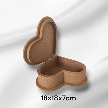 Ahşap Boyanabilir Takı-makyaj-aksesuar Dekoratif Çok Amaçlı Kalp Kutu