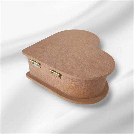 Ahşap Boyanabilir Takı-makyaj-aksesuar Dekoratif Çok Amaçlı Kalp Kutu