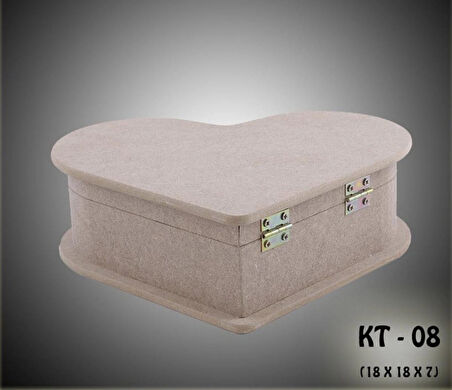 Ahşap Boyanabilir Takı-makyaj-aksesuar Dekoratif Çok Amaçlı Kalp Kutu