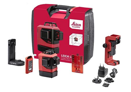 ﻿LEICA LINO L6R 3 Eksen 360 Derece Çapraz Çizgili Şarjlı Kırmızı Lazer Terazi