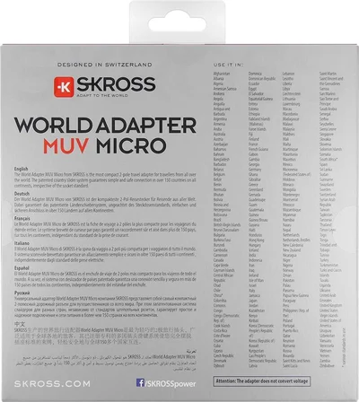 SKROSS Dünya Adaptörü MUV Mikro