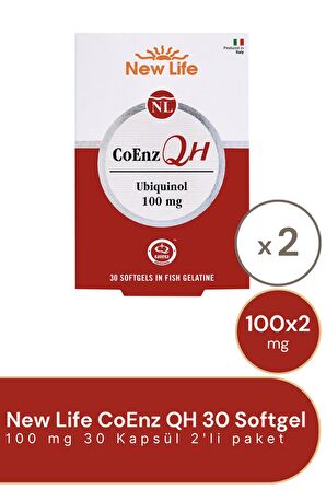 New Life CoEnz QH 100 mg 30 Softgel 2'li Paket