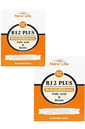 New Life B12 Plus Methylcobalamin 60 Dilaltı Tablet 2 Kutu