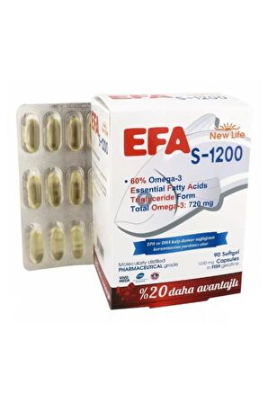 New Life Efa S 1200 Omega 3 Balık Yağı 90 Kapsül