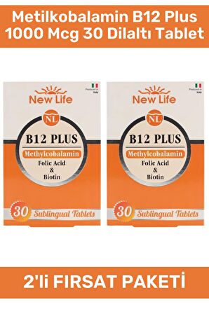 New Life Metilkobalamin B12 Plus 1000 Mcg 30 Dilaltı Tablet - 2 Adet