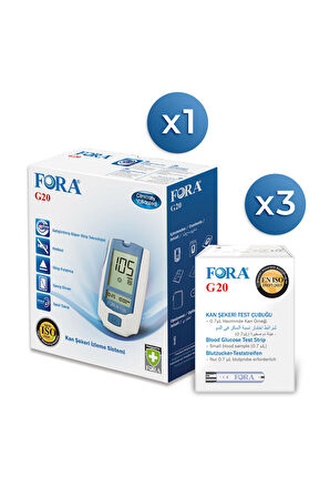 G20 Şeker Diabet Ölçüm Cihazı + 150 Strip (3 kutu)