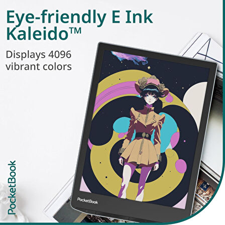 PocketBook InkPad Color 3 E-Kitap Okuyucu | 7.8'' Renkli E-Ink | Ayarlanabilir Akıllı Işık | Sesli Kitaplar ve Metinden Sese | Dahili Hoparlör | Stormy Sea