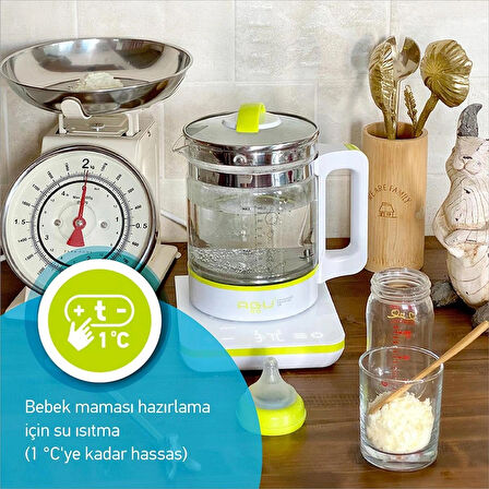 AGU Çok fonksiyonlu elektrikli su ısıtıcısı 6 in 1 Bubbly