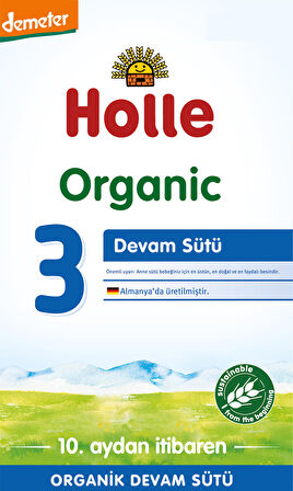 HOLLE ORGANİK 3 DEVAM SÜTÜ 600 GR ( 4 PAKET)