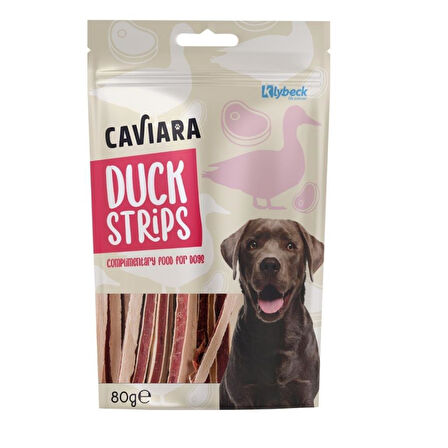 Caviara Kurutulmuş Ördek Şeritleri Köpek Ödülü 80 Gr