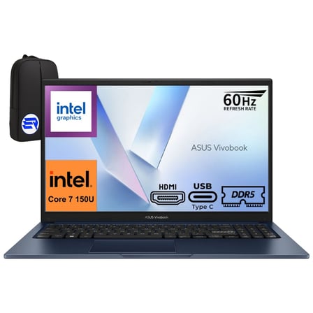 Asus Vivobook 15 X1504VA-BQ5456 Intel Core 7-150U 8gb 512GB SSD Windows 11 Pro 15.6" Fhd + Elektropasaj Çanta