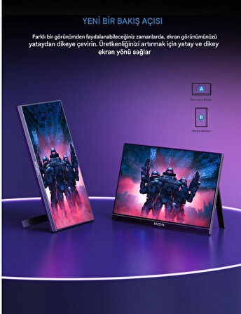 Arzopa Z1FC 16.1" Full HD 144Hz IPS Taşınabilir Oyuncu Monitör