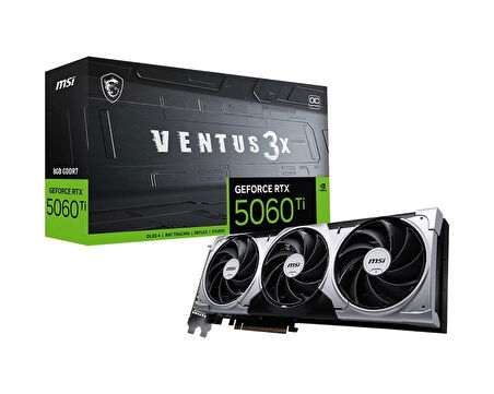 Msı Geforce Rtx 5060 Tı 8g Ventus 3x Oc Gddr7 128b Dx12 Pcıe 5.0 X16 (3xdp 1xhdmı)