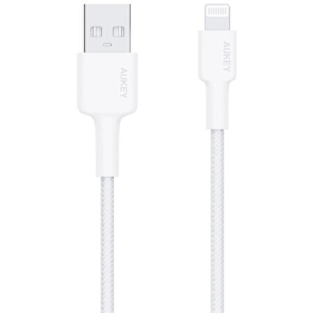 Aukey Cb-bal7-wh Naylon Örgülü Usb-a Lightning Kablosu 0.9mt