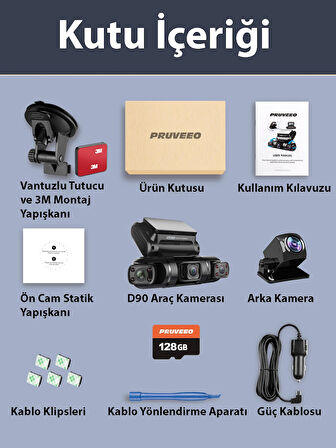 Pruveeo D90-4ch Fhd Wı-fı Gps + 128gb Sd Kart Kame