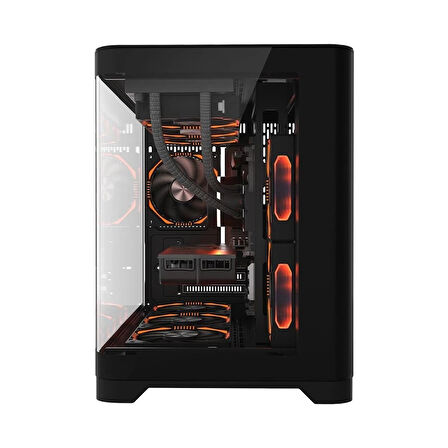 1st Player Uvıew Uv6 Siyah 750w 80+ Sılver Atx 3.1 Argb 3x12cm Fan Panoramik Temperli Cam Usb 3.0 M-