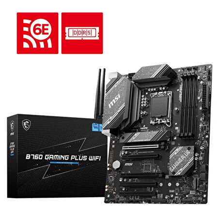 Msı B760 Gamıng Plus Wıfı D5 M.2 Hdmı Dp Lan Wifi Atx 1700p