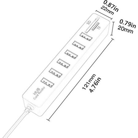 Daytona A4691 6'llı Usb Hub+msd Tf+sd Kart Okuyucu