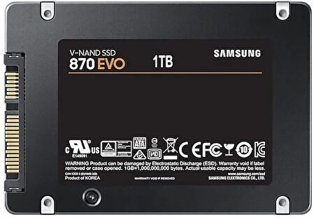 1tb Samsung 870 560/530mb/s Evo Mz-77e1t0bw Ssd (resmi Distribütör Garantili)